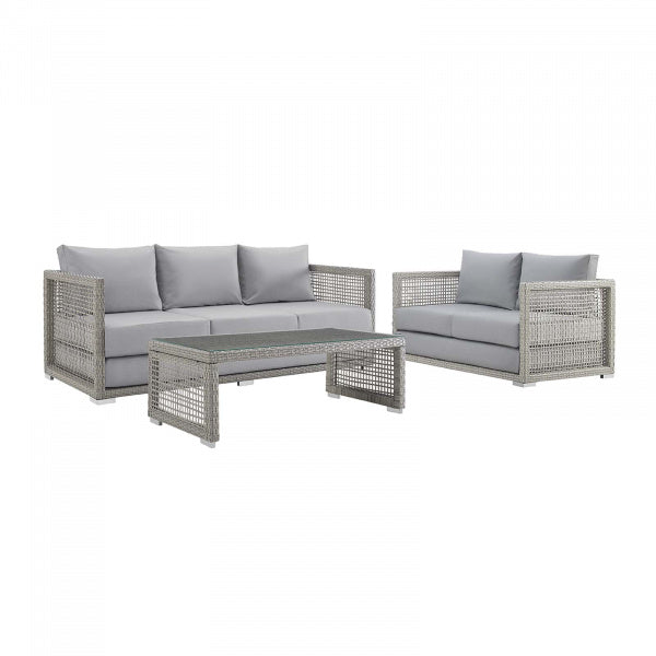 Aura 3 Piece Outdoor Patio Wicker Rattan Set by Modway