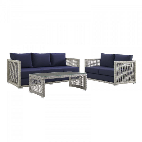 Aura 3 Piece Outdoor Patio Wicker Rattan Set by Modway