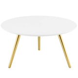 Lippa 28" Round Wood Top Coffee Table with Tripod Base By Modway