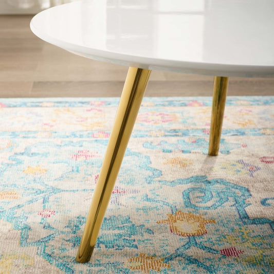 Lippa 28" Round Wood Top Coffee Table with Tripod Base By Modway