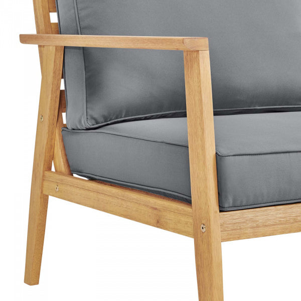 Syracuse Eucalyptus Wood Outdoor Patio 4 Piece Furniture Set Natural Gray by Modway