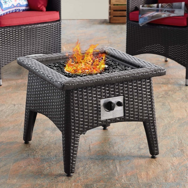 Convene 3 Piece Set Outdoor Patio with Fire Pit Espresso by Modway