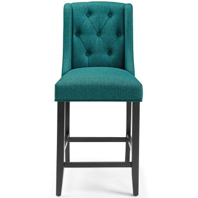 Baronet Tufted Button Upholstered Fabric Counter Stool | Polyester by Modway