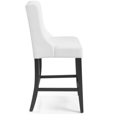 Baronet Tufted Button Faux Leather Counter Stool White by Modway