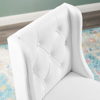 Baronet Tufted Button Faux Leather Counter Stool White by Modway