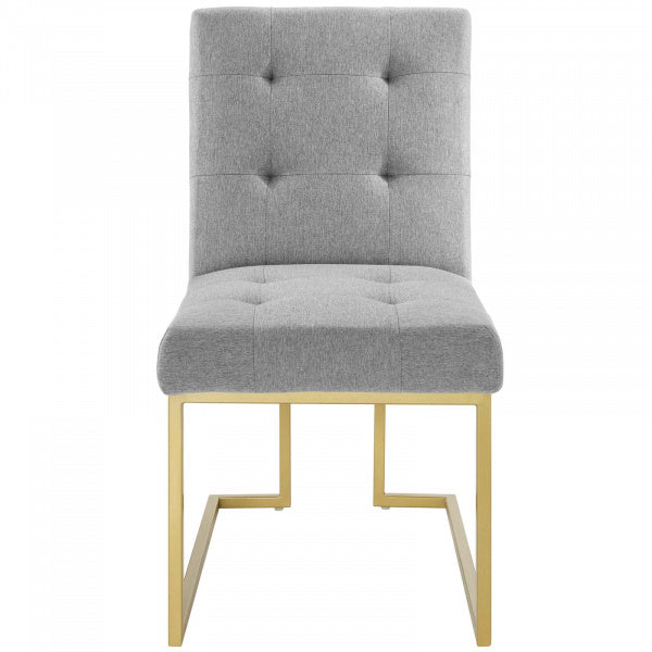 Privy Gold Stainless Steel Upholstered Fabric Dining Accent Chair | Polyester by Modway