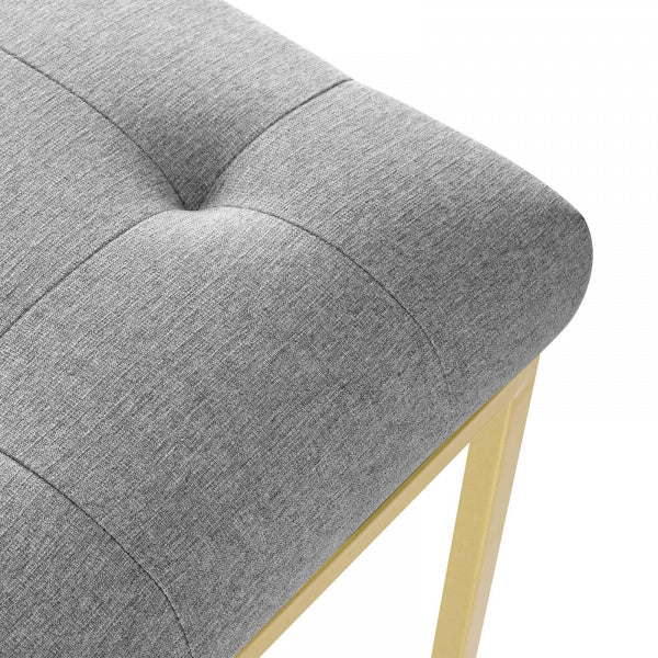 Privy Gold Stainless Steel Upholstered Fabric Dining Accent Chair | Polyester by Modway