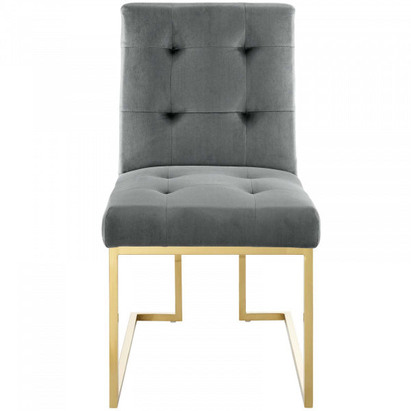 Privy Gold Stainless Steel Performance Velvet Dining Chair by Modway