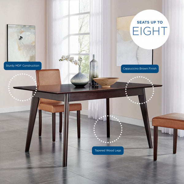 Oracle 59" Rectangle Dining Table Cappuccino By Modway