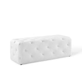 Anthem 48" Tufted Button Entryway Faux Leather Bench White by Modway