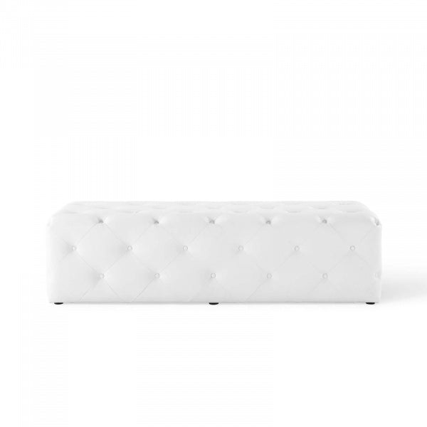 Anthem 60" Tufted Button Entryway Faux Leather Bench By Modway