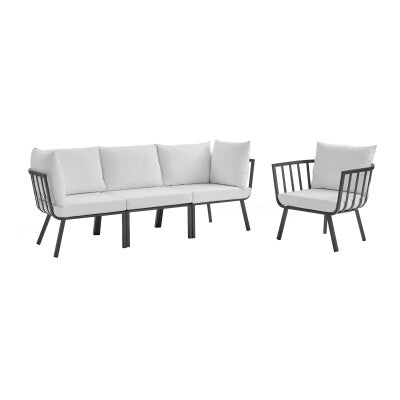 Riverside 4 Piece Outdoor Patio Aluminum Set by Modway