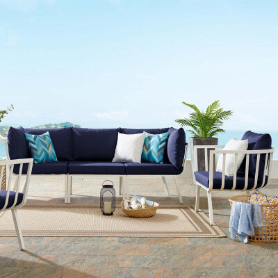 Riverside 4 Piece Outdoor Patio Aluminum Set by Modway