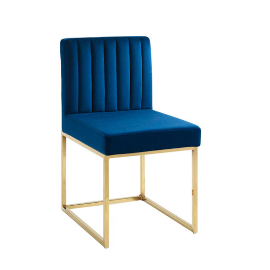 Carriage Channel Tufted Sled Base Performance Velvet Dining Chair | Polyester by Modway