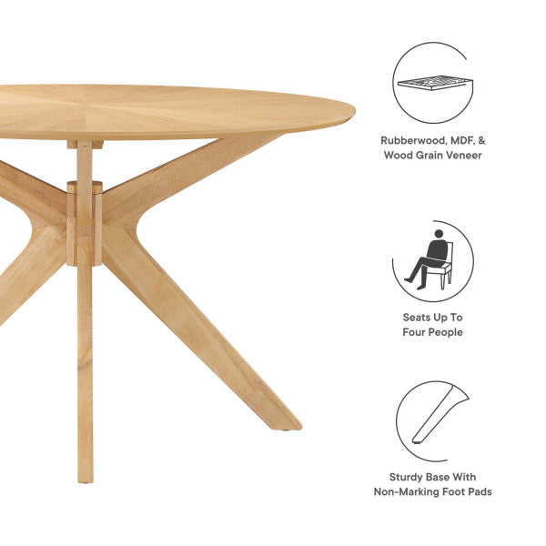 Crossroads 47" Round Wood Dining Table By Modway