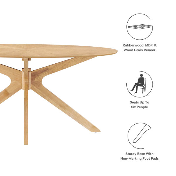 Crossroads 63" Oval Wood Dining Table By Modway