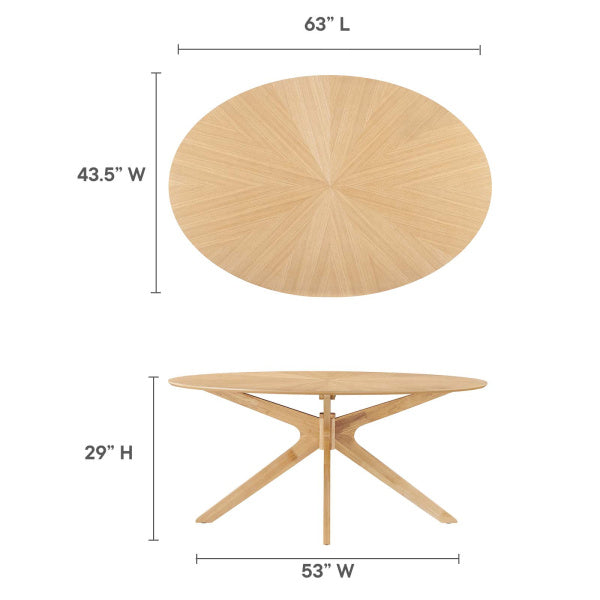 Crossroads 63" Oval Wood Dining Table By Modway