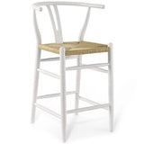 Amish Wood Counter Stool White by Modway