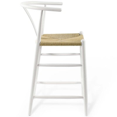 Amish Wood Counter Stool White by Modway