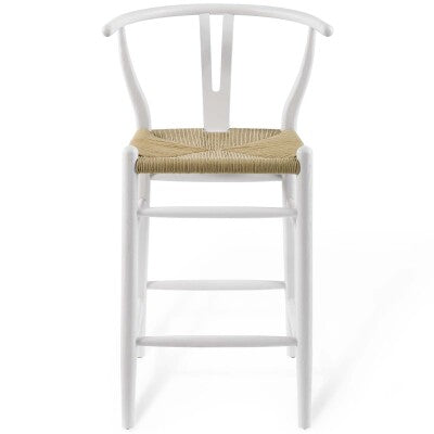 Amish Wood Counter Stool White by Modway