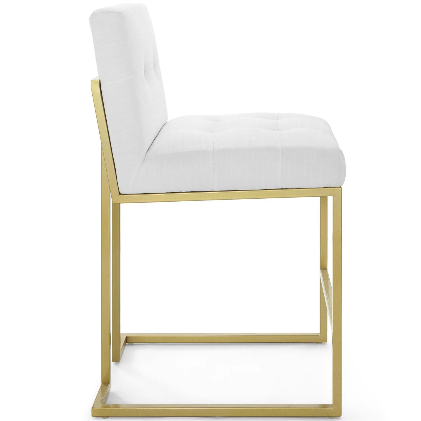Privy Gold Stainless Steel Upholstered Fabric Counter Stool by Modway