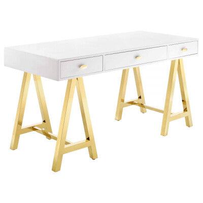 Jettison Office Desk Gold White by Modway