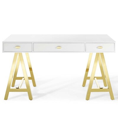 Jettison Office Desk Gold White by Modway