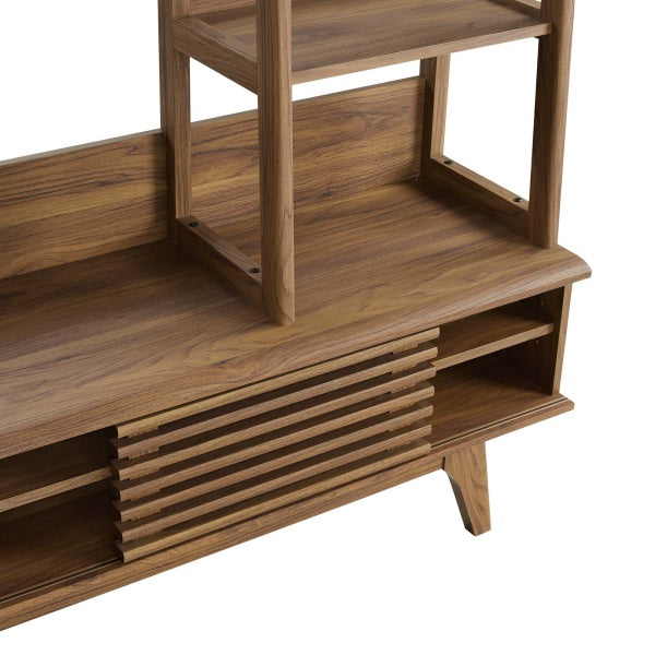 Render TV Stand Entertainment Center Walnut by Modway