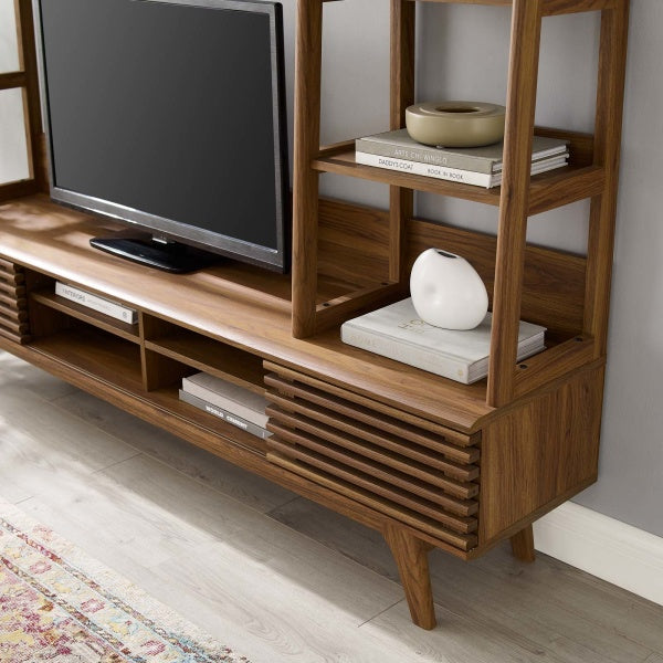 Render TV Stand Entertainment Center Walnut by Modway
