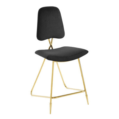 Ponder Performance Velvet Counter Stool | Polyester by Modway