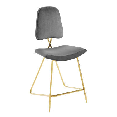 Ponder Performance Velvet Counter Stool | Polyester by Modway