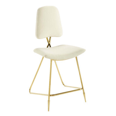 Ponder Performance Velvet Counter Stool | Polyester by Modway