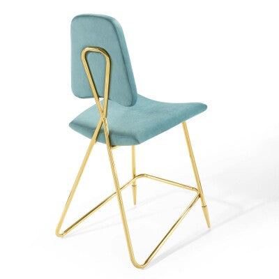 Ponder Performance Velvet Counter Stool | Polyester by Modway