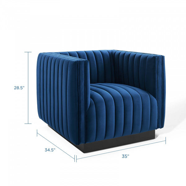 Conjure Channel Tufted Performance Velvet Accent Armchair by Modway