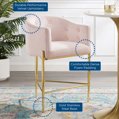 Savour Tufted Performance Velvet Counter Stool by Modway
