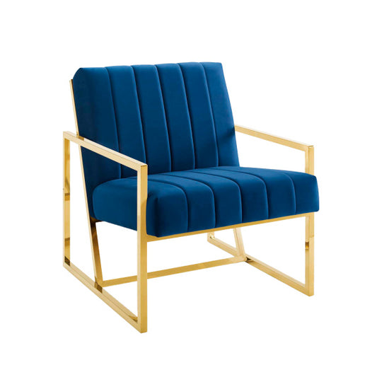 Inspire Channel Tufted Performance Velvet Armchair | Polyester by Modway