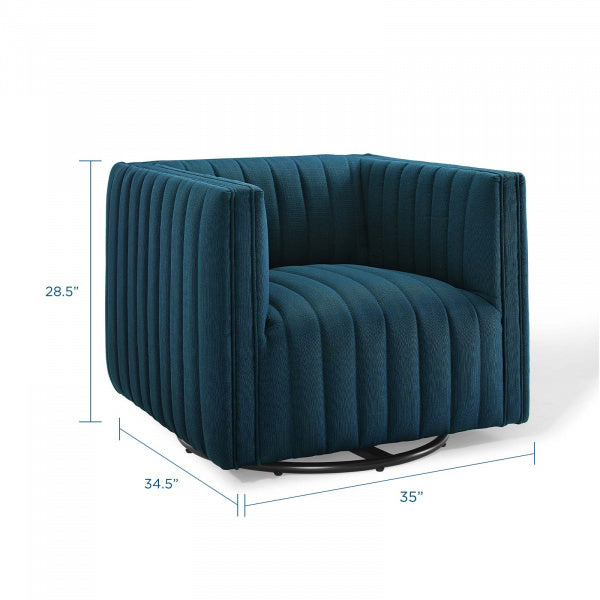 Conjure Tufted Swivel Upholstered Armchair | Polyester by Modway