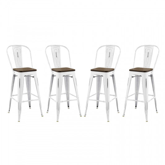Promenade Bar Stool Metal Set of 4 Brown by Modway