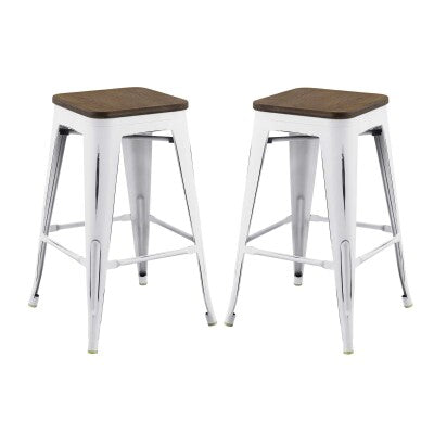 Promenade Counter Stool Set of 2 White by Modway