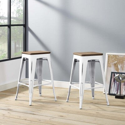 Promenade Counter Stool Set of 2 White by Modway