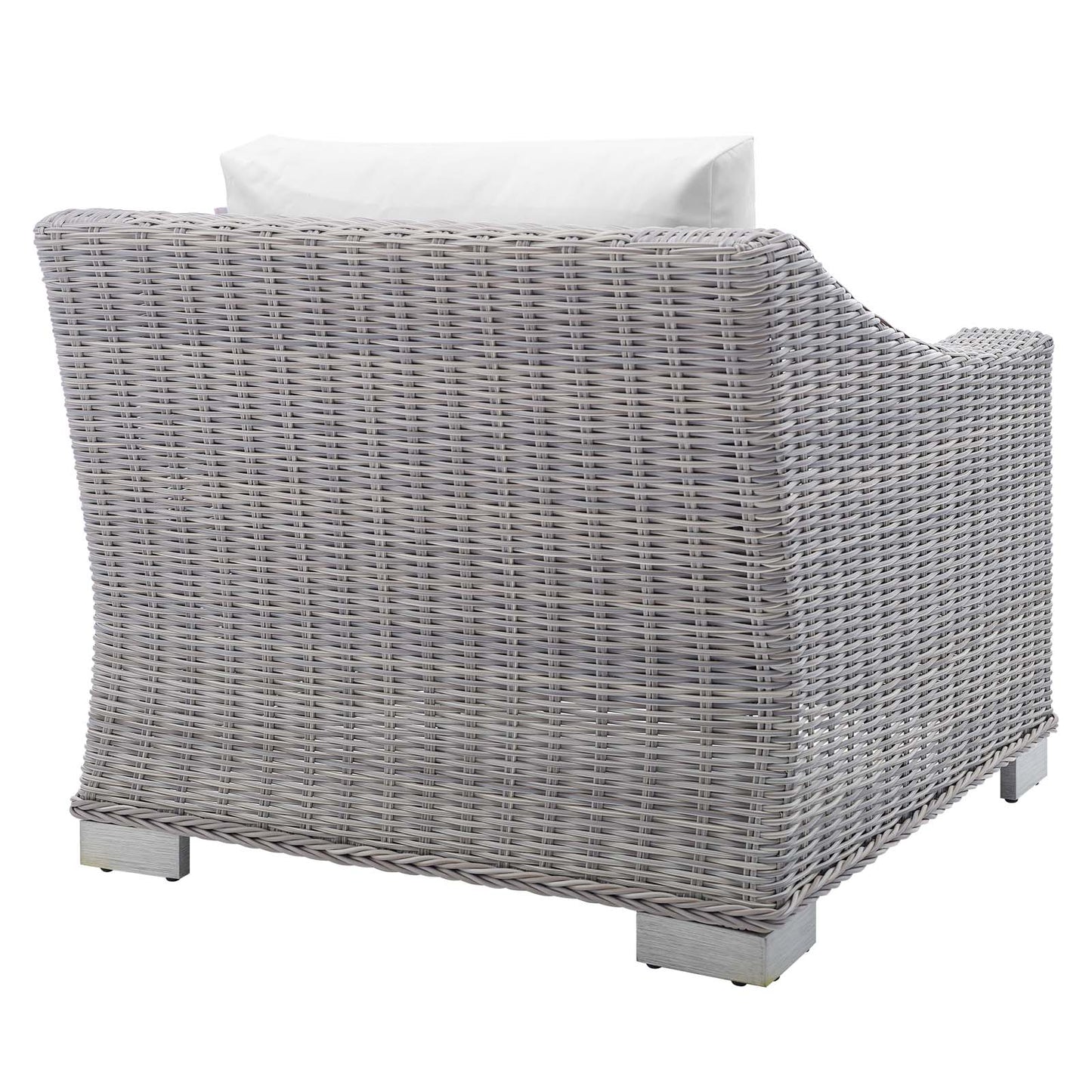 Conway Outdoor Patio Wicker Rattan Armchair in Light Gray White by Modway