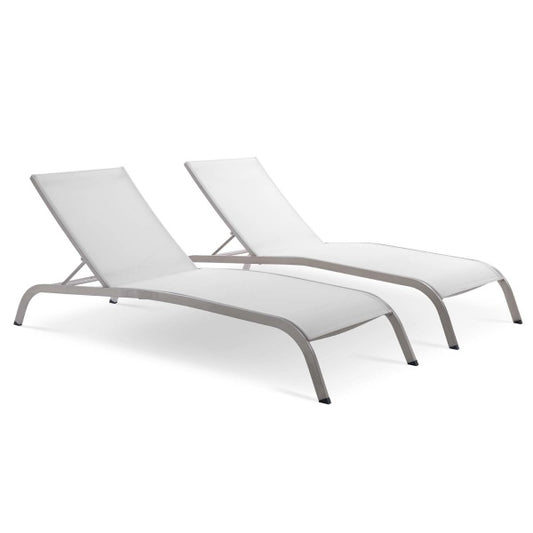 Savannah Outdoor Patio Mesh Chaise Lounge Set of 2 by Modway