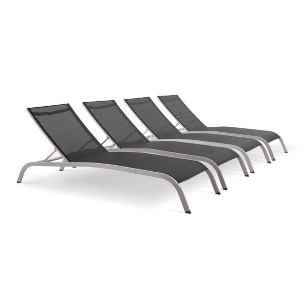 Savannah Outdoor Patio Mesh Chaise Lounge Set of 4by Modway