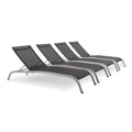 Savannah Outdoor Patio Mesh Chaise Lounge Set of 4by Modway