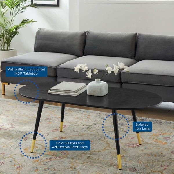Vigor Oval Coffee Table Black by Modway
