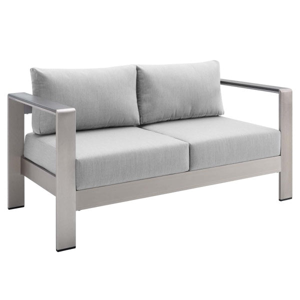 Shore Sunbrella Fabric Aluminum Outdoor Patio Loveseat by Modway