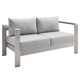 Shore Sunbrella Fabric Aluminum Outdoor Patio Loveseat by Modway