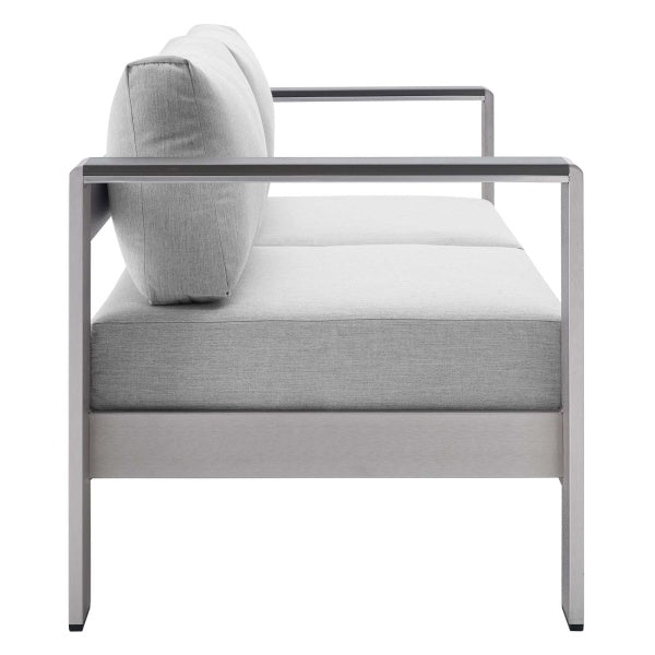 Shore Sunbrella Fabric Aluminum Outdoor Patio Loveseat by Modway
