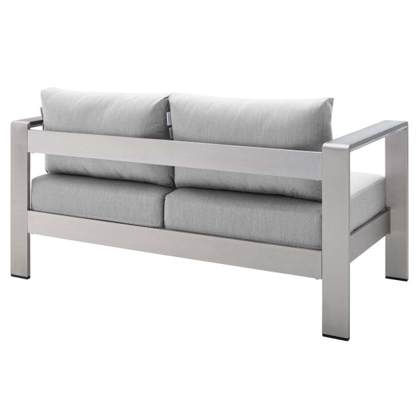 Shore Sunbrella Fabric Aluminum Outdoor Patio Loveseat by Modway
