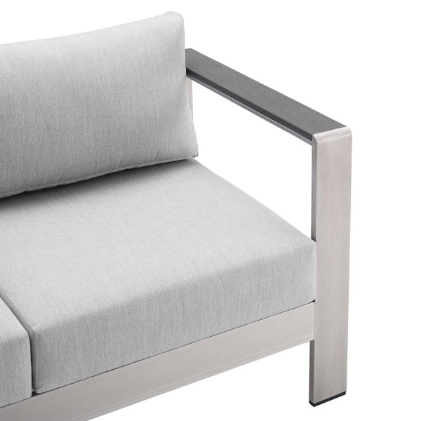 Shore Sunbrella Fabric Aluminum Outdoor Patio Loveseat by Modway